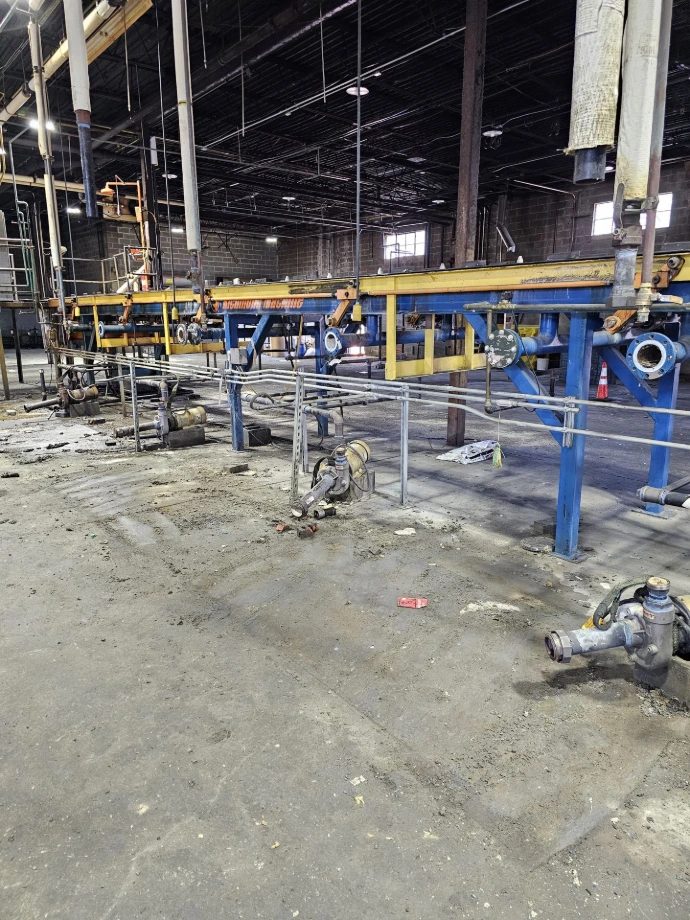 Progressive flusher equipment during dismantling and removal