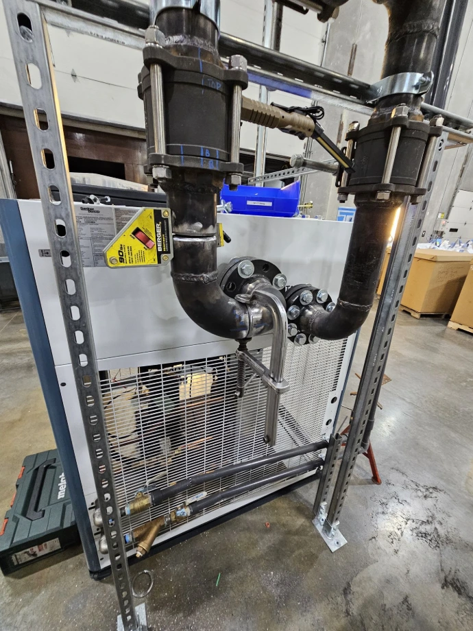 Prepared compressor pipe joints before multi-pass TIG welding